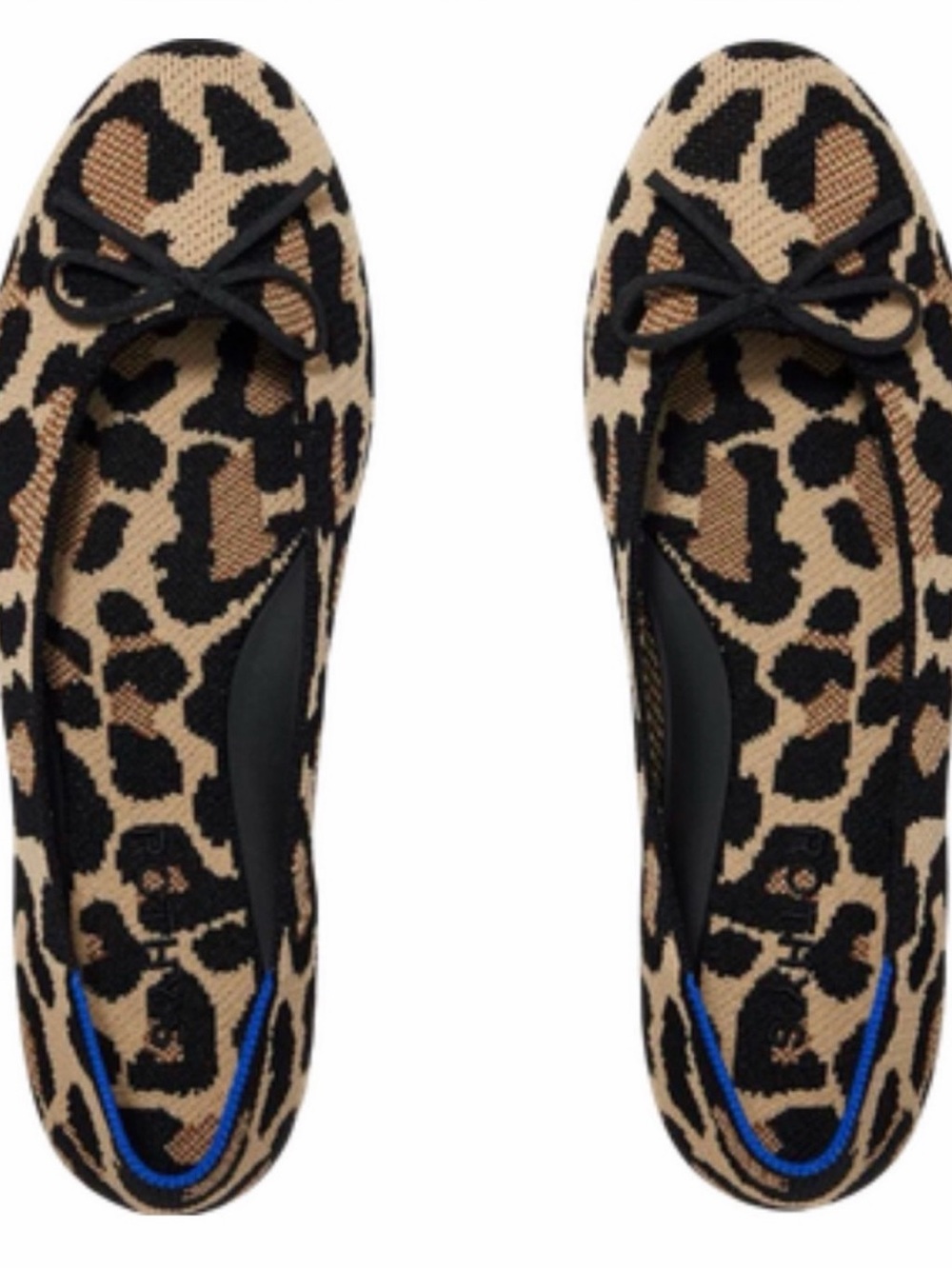 Rothy's Leopard-Print Ballet Flats in Black and Brown